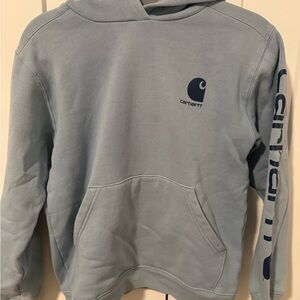 Carhartt Kid’s Blue Sweatshirt with Logo and Hood